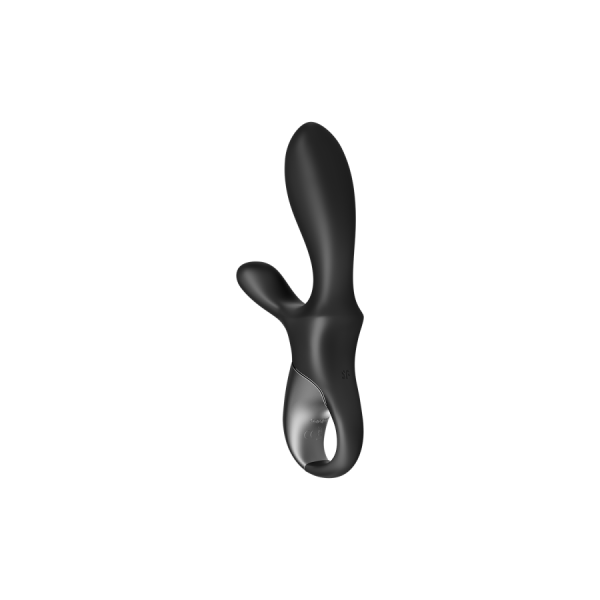 Vibromasseur rabbit noir USB, chauffant et connecté Heat Climax+  Satisfyer 